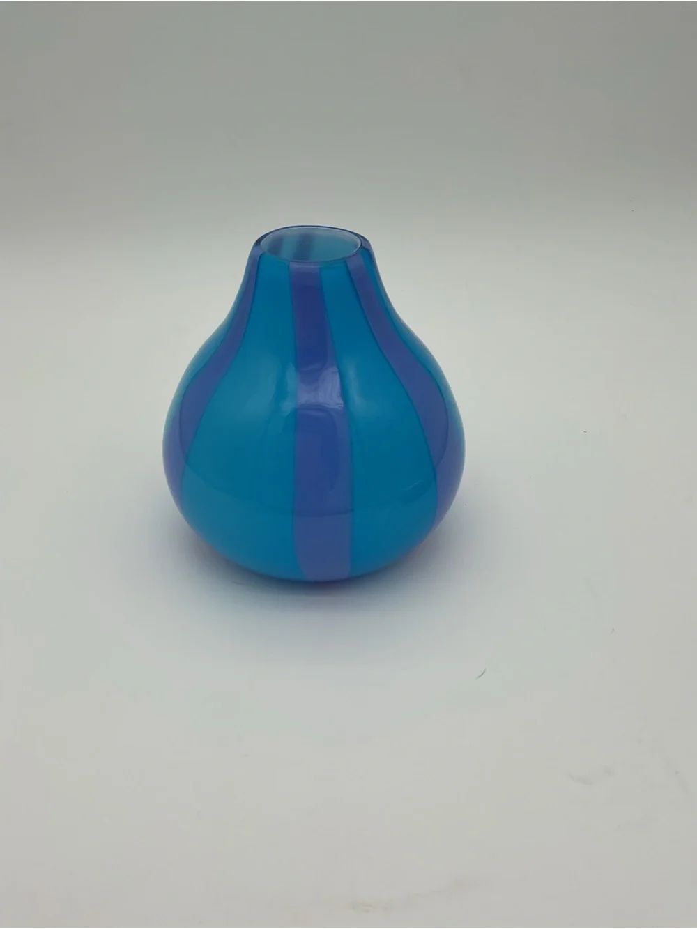 Pier 1 Blue & Purple Striped Art Glass Vase